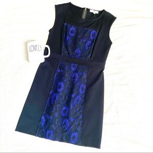 Loft Blue Lace Overlay Sleeveless Dress 8